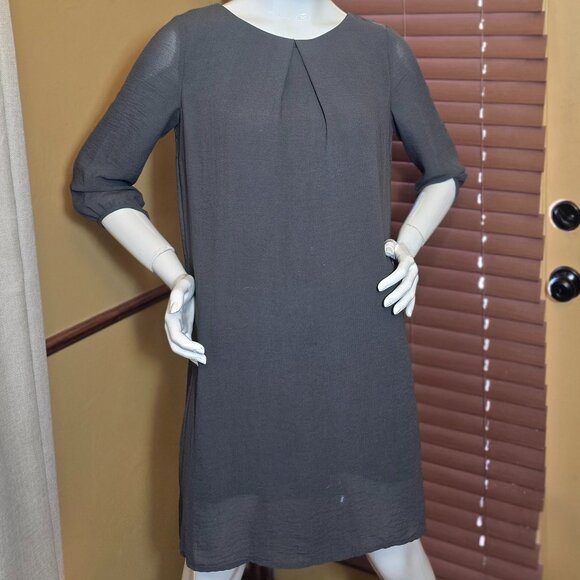 H&M Dark Gray Sheer Dress size 8 - Picture 4 of 7